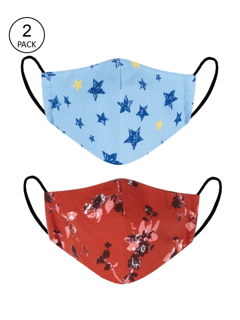 VEA Pack Of 2 Kids Soft Cotton 5 Layered 3-Ply Filtration Face Mask, Multi