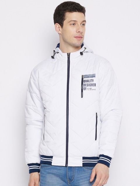 Adobe Men White & Navy Blue Typography Printed Lightweight Full Sleeve Quilted Jacket
Adobe Men White & Navy Blue Typography Printed Lightweight Full Sleeve Quilted Jacket