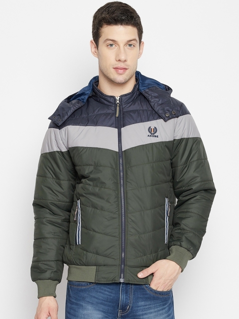 Adobe Men Olive Green & Blue Colourblocked Lightweight Full Sleeve Hooded Quilted Jacket
Adobe Men Olive Green & Blue Colourblocked Lightweight Full Sleeve Hooded Quilted Jacket