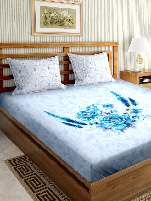 BELLA CASA Mysterious Blue & White Floral 150 TC Cotton King Bedsheet with 2 Pillow Covers
BELLA CASA Mysterious Blue & White Floral 150 TC Cotton King Bedsheet with 2 Pillow Covers