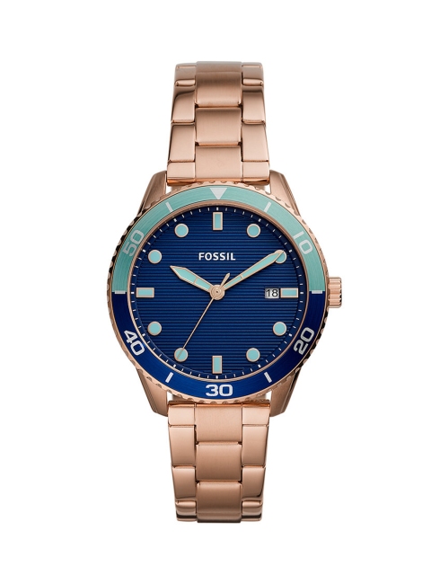 Fossil Women Blue Dial & Rose Gold Toned Bracelet Style Straps Analogue Watch BQ3599, Navy blue
Fossil Women Blue Dial & Rose Gold Toned Bracelet Style Straps Analogue Watch BQ3599, Navy blue