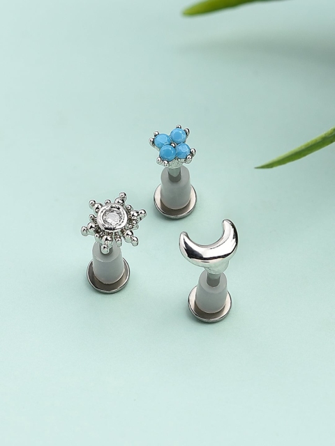 Accessorize Set of 3 Turquoise Silver-Plated & Silver-Toned Contemporary Drop Earrings, Turquoise blue
Accessorize Set of 3 Turquoise Silver-Plated & Silver-Toned Contemporary Drop Earrings, Turquoise blue