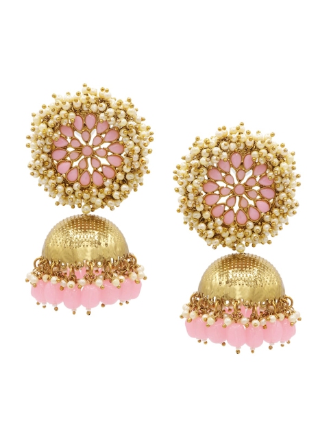 ASMITTA JEWELLERY Pink Contemporary Jhumkas Earrings