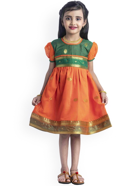 Rangapures BHARTIYA PARIDHAN Girls Orange & Green Ethnic Motifs Acrylic Empire Dress
Rangapures BHARTIYA PARIDHAN Girls Orange & Green Ethnic Motifs Acrylic Empire Dress