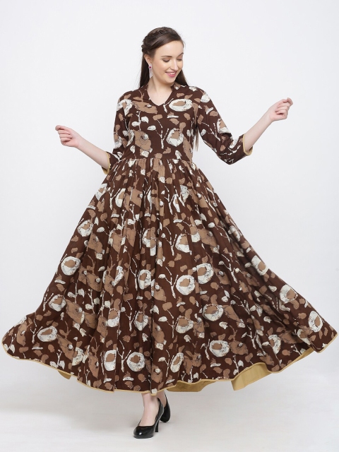 Indian Virasat Women Brown Floral Embroidered Flared Sleeves Thread Work Anarkali Kurta
Indian Virasat Women Brown Floral Embroidered Flared Sleeves Thread Work Anarkali Kurta