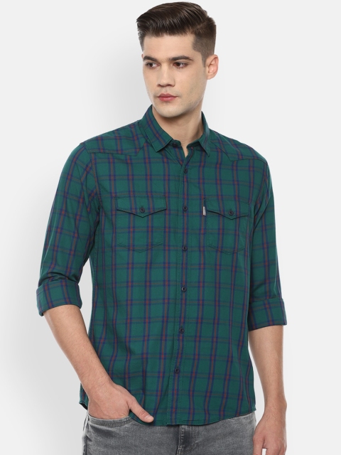 Louis Philippe Jeans Men Green & Pink Slim Fit Opaque Checked Pure Cotton Casual Shirt
Louis Philippe Jeans Men Green & Pink Slim Fit Opaque Checked Pure Cotton Casual Shirt