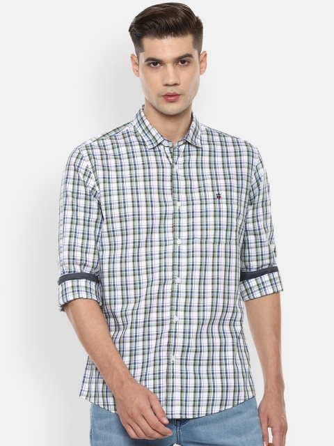 Louis Philippe Jeans Men White & Green Slim Fit Opaque Checked Pure Cotton Casual Shirt
Louis Philippe Jeans Men White & Green Slim Fit Opaque Checked Pure Cotton Casual Shirt