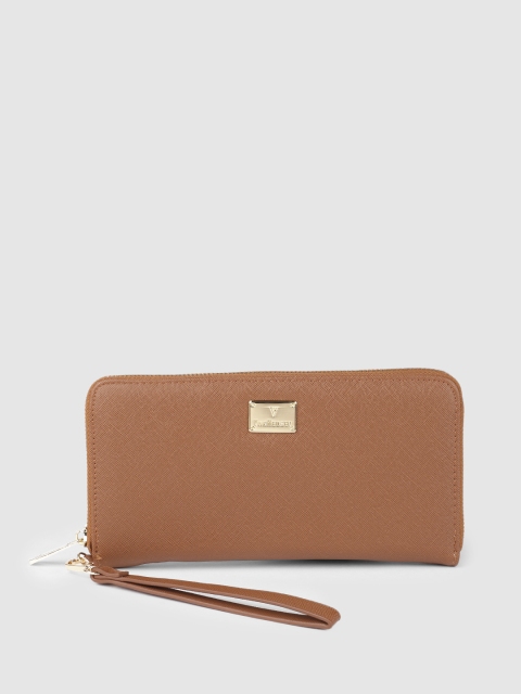 Van Heusen Women Brown PU Zip Around Wallet