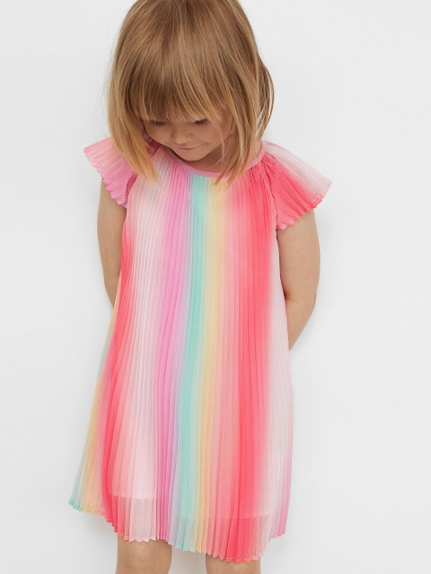 H&M Girls Pink Pleated Dress