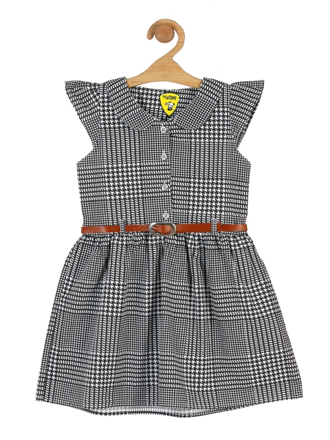 Lil Lollipop Black Checked A-Line Dress