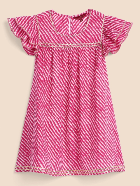 House of Pataudi Girls Pink & White Abstract Printed Gathered or Pleated Cotton A-Line
House of Pataudi Girls Pink & White Abstract Printed Gathered or Pleated Cotton A-Line