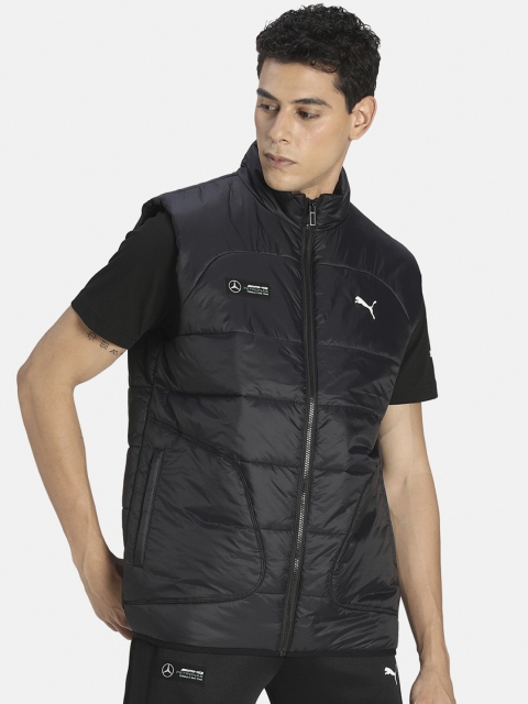 PUMA Motorsport Men Black Geometric Crop Padded Jacket