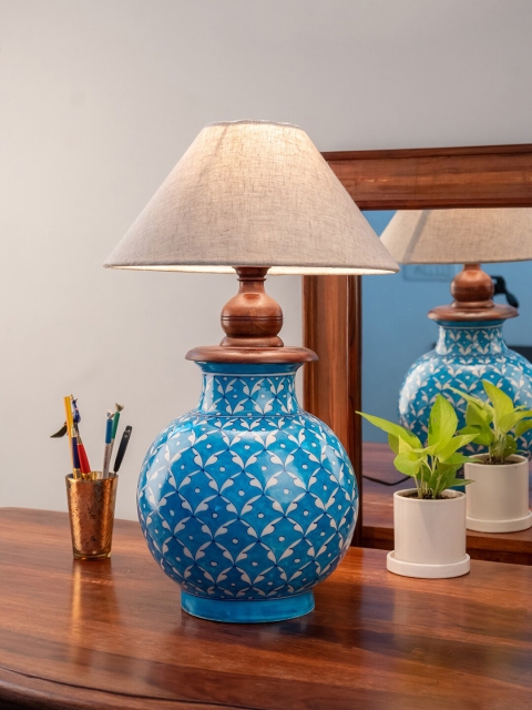 Neerja White & Turquoise Blue Hand-Painted Ceramic Traditional Table Lamp without Shade
Neerja White & Turquoise Blue Hand-Painted Ceramic Traditional Table Lamp without Shade