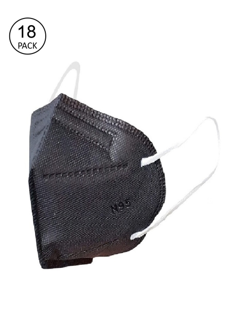 OOMPH Black Pack of 18 Anti-Pollution Reusable 5-Layer Masks