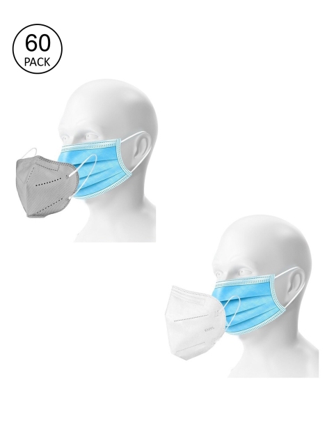 OOMPH Unisex Pack Of 10 5-Ply Reusable Anti-Pollution KN95 Masks & 50 Disposable 3-Ply Face Masks, Blue
OOMPH Unisex Pack Of 10 5-Ply Reusable Anti-Pollution KN95 Masks & 50 Disposable 3-Ply Face Masks, Blue