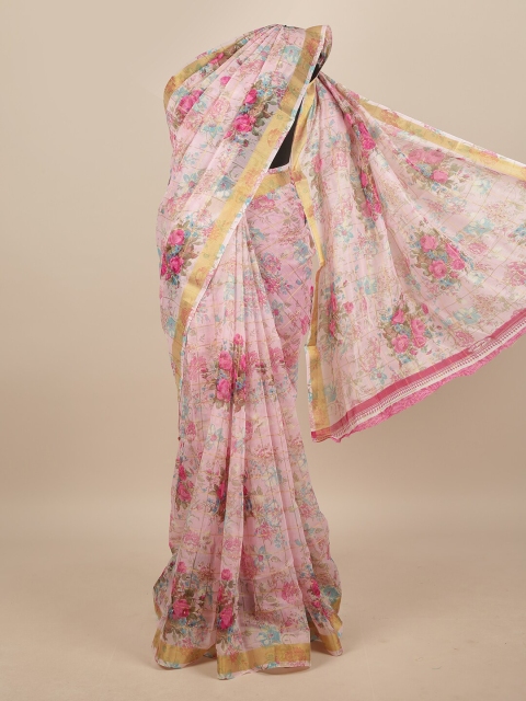 Pothys Pink & Fuchsia Floral Saree