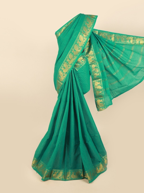 Pothys Green Checked Pure Cotton Saree