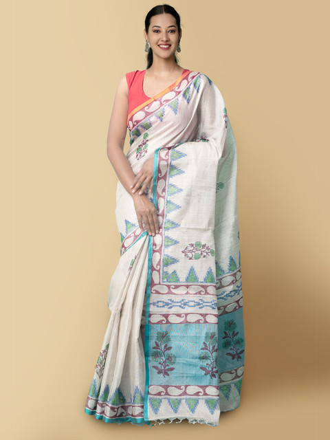 Unnati Silks Women Grey & Turquoise Blue Hand Block Printed Kota Tissue Saree
Unnati Silks Women Grey & Turquoise Blue Hand Block Printed Kota Tissue Saree