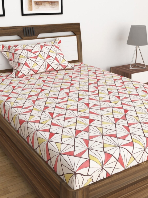 Home Centre Brown & Peach-Coloured Geometric 104 TC Single Bedsheet with 1 Pillow Covers
Home Centre Brown & Peach-Coloured Geometric 104 TC Single Bedsheet with 1 Pillow Covers