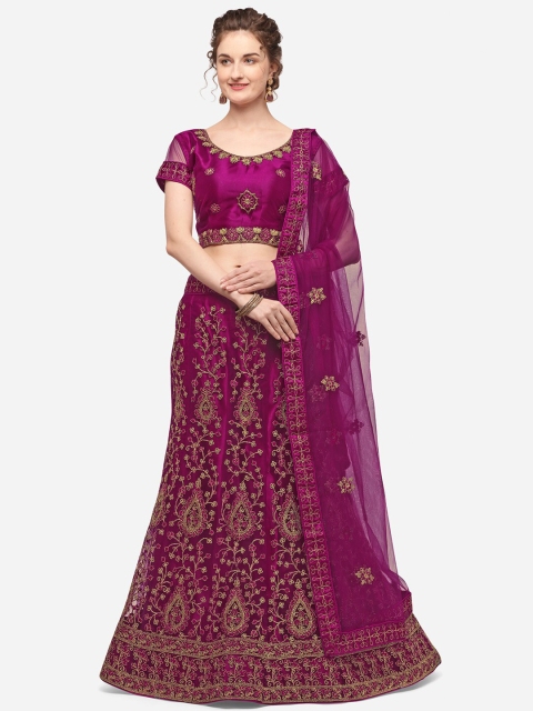 V SALES Purple & Gold-Toned Zari Semi-Stitched Lehenga & Unstitched Choli With Dupatta
V SALES Purple & Gold-Toned Zari Semi-Stitched Lehenga & Unstitched Choli With Dupatta