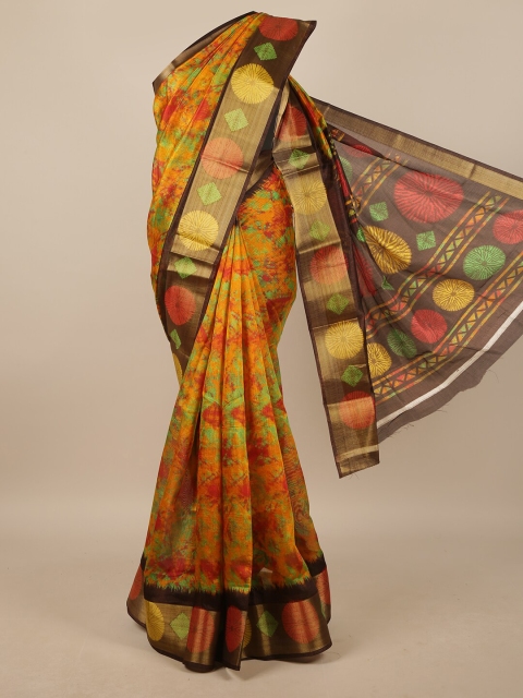 Pothys Orange & Yellow Tie and Dye Saree