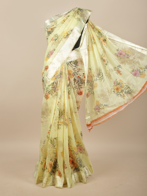 Pothys Women Yellow Printed