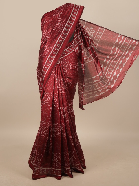 Pothys Women Maroon Printed