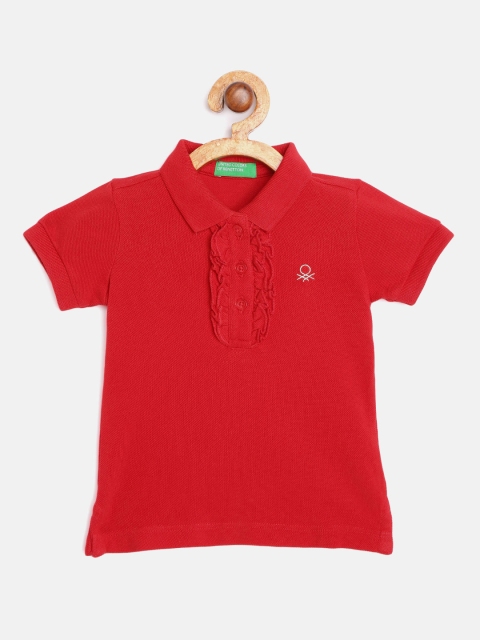 United Colors of Benetton Girls Red Cotton Solid Polo Collar T-shirt with Ruffles Detail
United Colors of Benetton Girls Red Cotton Solid Polo Collar T-shirt with Ruffles Detail