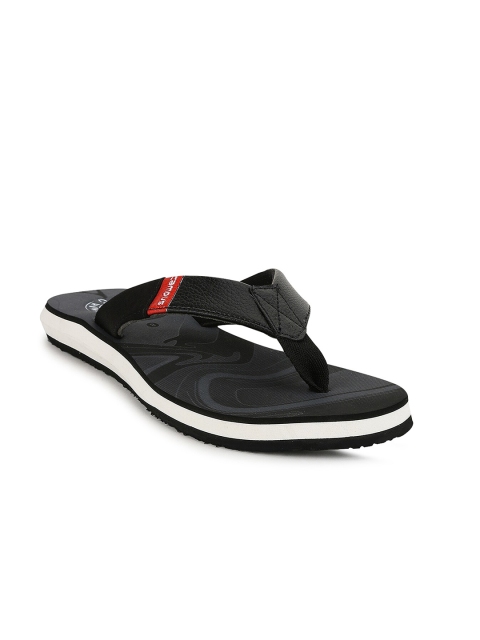 Campus Men Black Solid Flip Flops