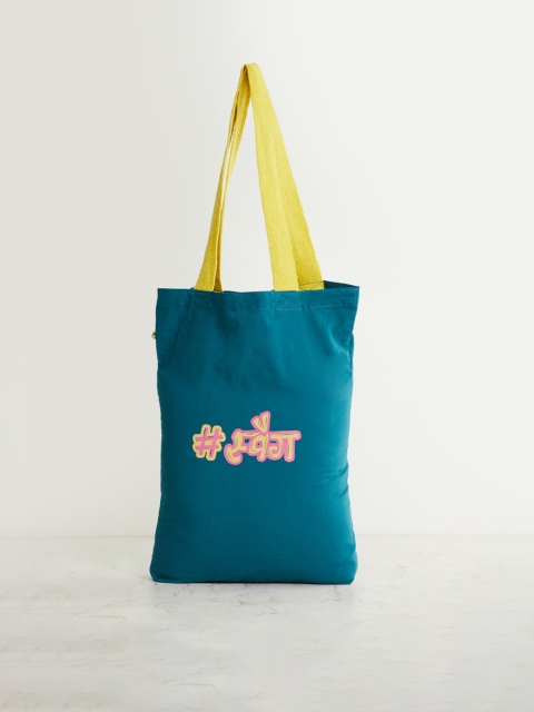 Home Centre Blue Printed Shopper Tote Bag