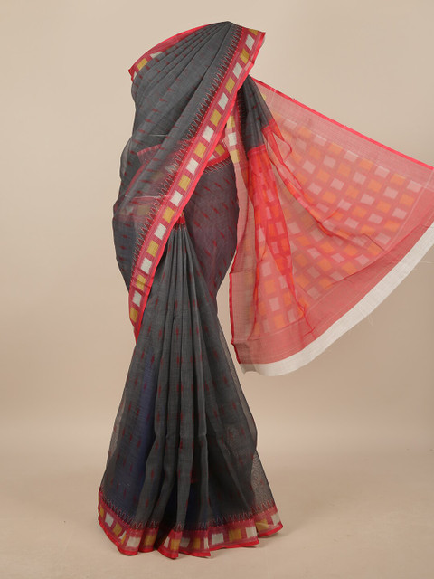 Pothys Grey & Red Printed Linen Blend Saree
Pothys Grey & Red Printed Linen Blend Saree