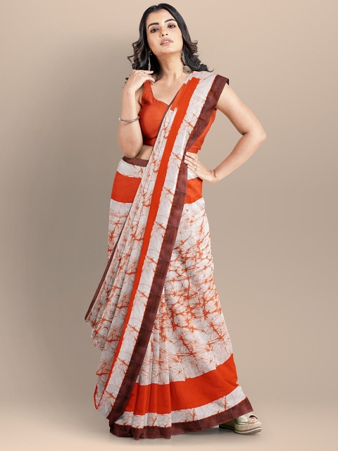 BharatSthali Orange & White Batik Printed Pure Cotton Printed Narayan Peth Handloom Saree
BharatSthali Orange & White Batik Printed Pure Cotton Printed Narayan Peth Handloom Saree
