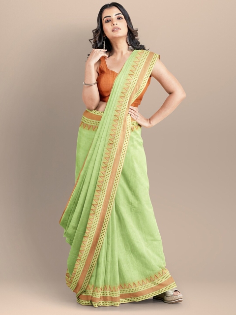 BharatSthali Green & Orange Pure Cotton Woven Design Maheshwari Handloom Saree
BharatSthali Green & Orange Pure Cotton Woven Design Maheshwari Handloom Saree