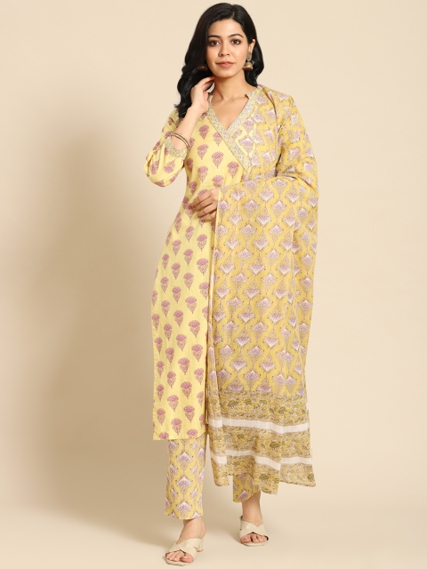 Prakrti Women Yellow Ethnic Motifs Printed Regular Pure Cotton Kurta with Trousers & With Dupatta
Prakrti Women Yellow Ethnic Motifs Printed Regular Pure Cotton Kurta with Trousers & With Dupatta