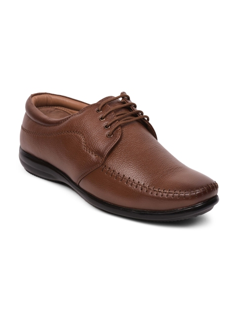 Fortune By Liberty Men Tan Solid Leather Formal Derbys