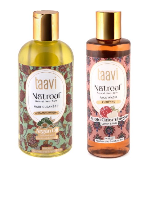 Taavi Set of Natreal Argan Oil Hair Cleanser & Purifying Apple Cider Vinegar Face Wash, Green
Taavi Set of Natreal Argan Oil Hair Cleanser & Purifying Apple Cider Vinegar Face Wash, Green