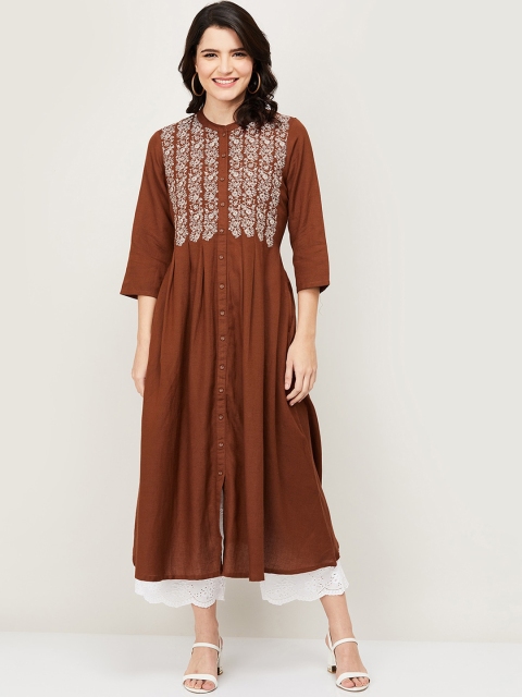 Melange by Lifestyle Women Brown & White Ethnic Motifs Yoke Design Thread Work Anarkali Kurta
Melange by Lifestyle Women Brown & White Ethnic Motifs Yoke Design Thread Work Anarkali Kurta