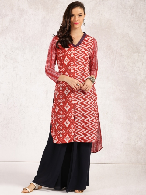 Anouk Women Red Printed A-Line Kurta