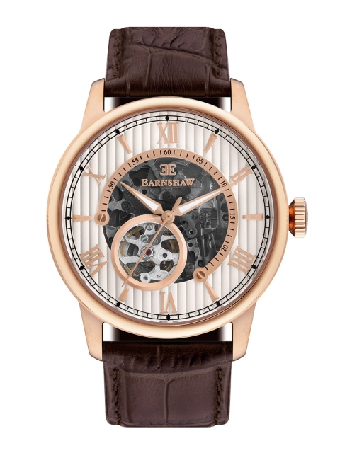 EARNSHAW Men Silver-Toned Skeleton Dial & Brown Leather Straps Analogue Watch - ES-8802-04
EARNSHAW Men Silver-Toned Skeleton Dial & Brown Leather Straps Analogue Watch - ES-8802-04