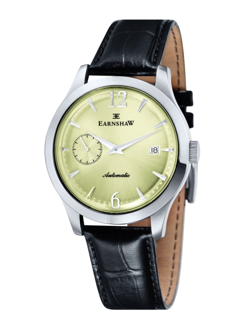 EARNSHAW Men Cream-Coloured Dial & Black Leather Straps Analogue Watch ES-8034-02, Champagne
EARNSHAW Men Cream-Coloured Dial & Black Leather Straps Analogue Watch ES-8034-02, Champagne