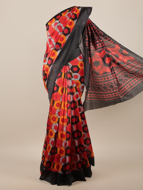 Pothys Black & Red Saree