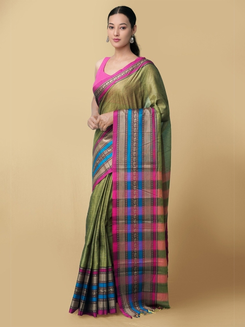 Unnati Silks Women Green & Magenta Pure Handloom Narayanpet Cotton Sustainable Saree
Unnati Silks Women Green & Magenta Pure Handloom Narayanpet Cotton Sustainable Saree