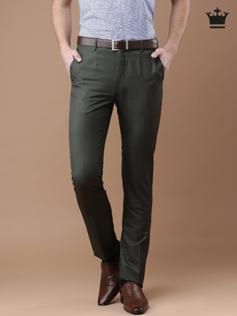 Louis Philippe Men Brown Milano Fit Formal Trousers