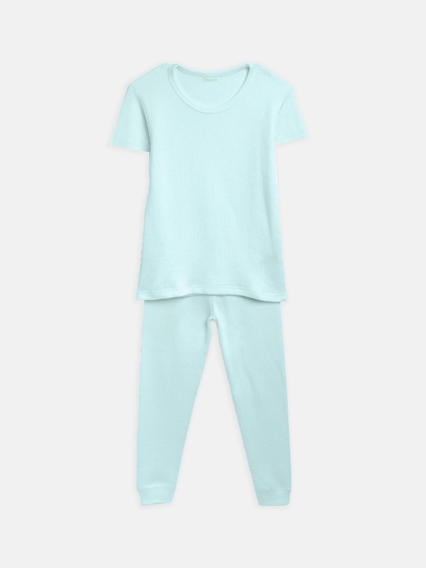 Kanvin Boys Blue Solid Thermal Set