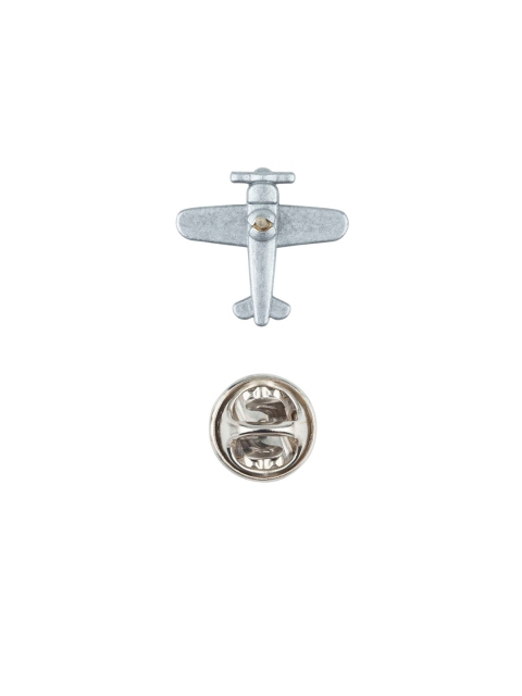 The Tie Hub Grey & Silver Aeroplane Mini Metal Lapel pin