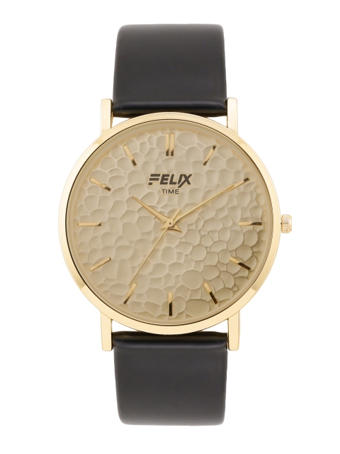 FELIX Men Gold-Toned Textured Analogue Watch F90171GGL