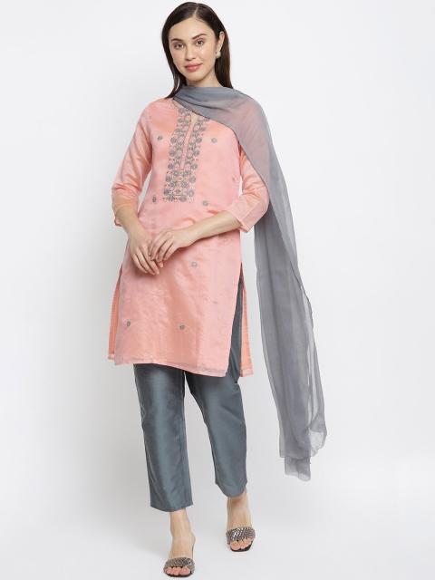 IMARA Women Pink Ethnic Motifs Embroidered Layered Kurti with Trousers & With Dupatta
IMARA Women Pink Ethnic Motifs Embroidered Layered Kurti with Trousers & With Dupatta