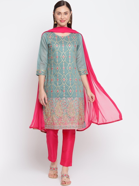 IMARA Women Green Ethnic Motifs Embroidered Regular Kurta with Trousers & With Dupatta
IMARA Women Green Ethnic Motifs Embroidered Regular Kurta with Trousers & With Dupatta