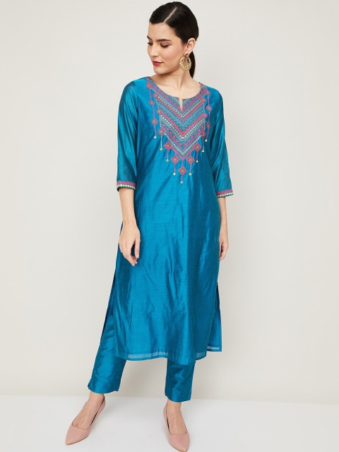 Melange by Lifestyle Women Blue Ethnic Motifs Regular Kurti with Trousers & With Dupatta
Melange by Lifestyle Women Blue Ethnic Motifs Regular Kurti with Trousers & With Dupatta