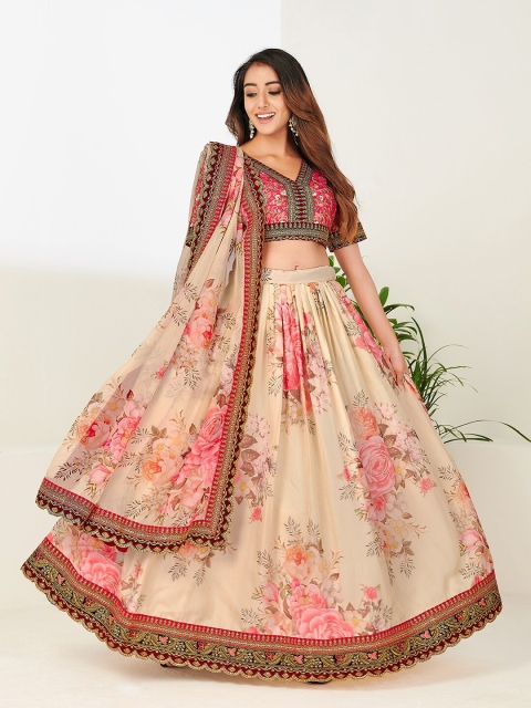 SHOPGARB Beige & Red Embroidered Sequinned Semi-Stitched Lehenga & Unstitched Blouse With Dupatta
SHOPGARB Beige & Red Embroidered Sequinned Semi-Stitched Lehenga & Unstitched Blouse With Dupatta